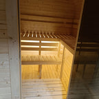 Cubeline Sauna 240 cm Wood-Burning Stove 4–6 Person Double Bench Layout