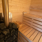 Cubeline Sauna 240 cm Wood-Burning Stove 4–6 Person Double Bench Layout