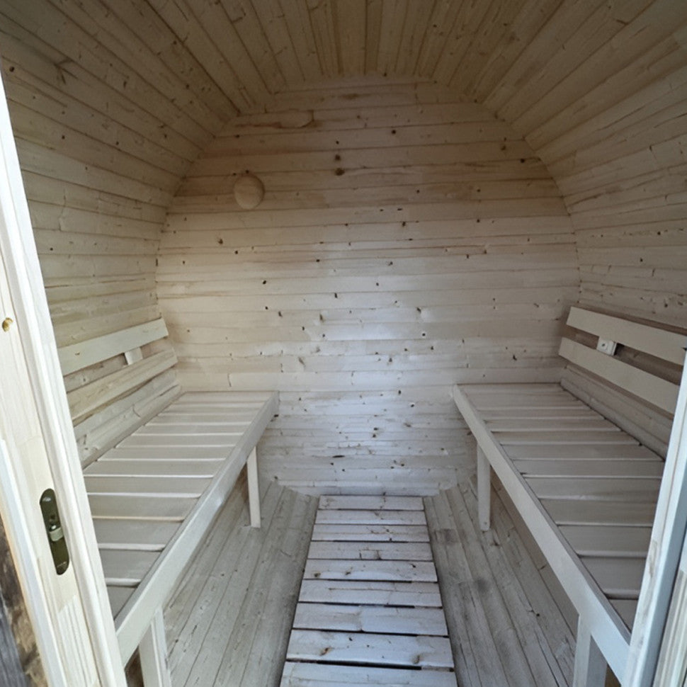 Roudline Barrel Sauna 180 cm Wood-Burning Stove 2–4 Person