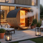 Roudline Barrel Sauna 240 cm Wood-Burning Stove 4–6 Person