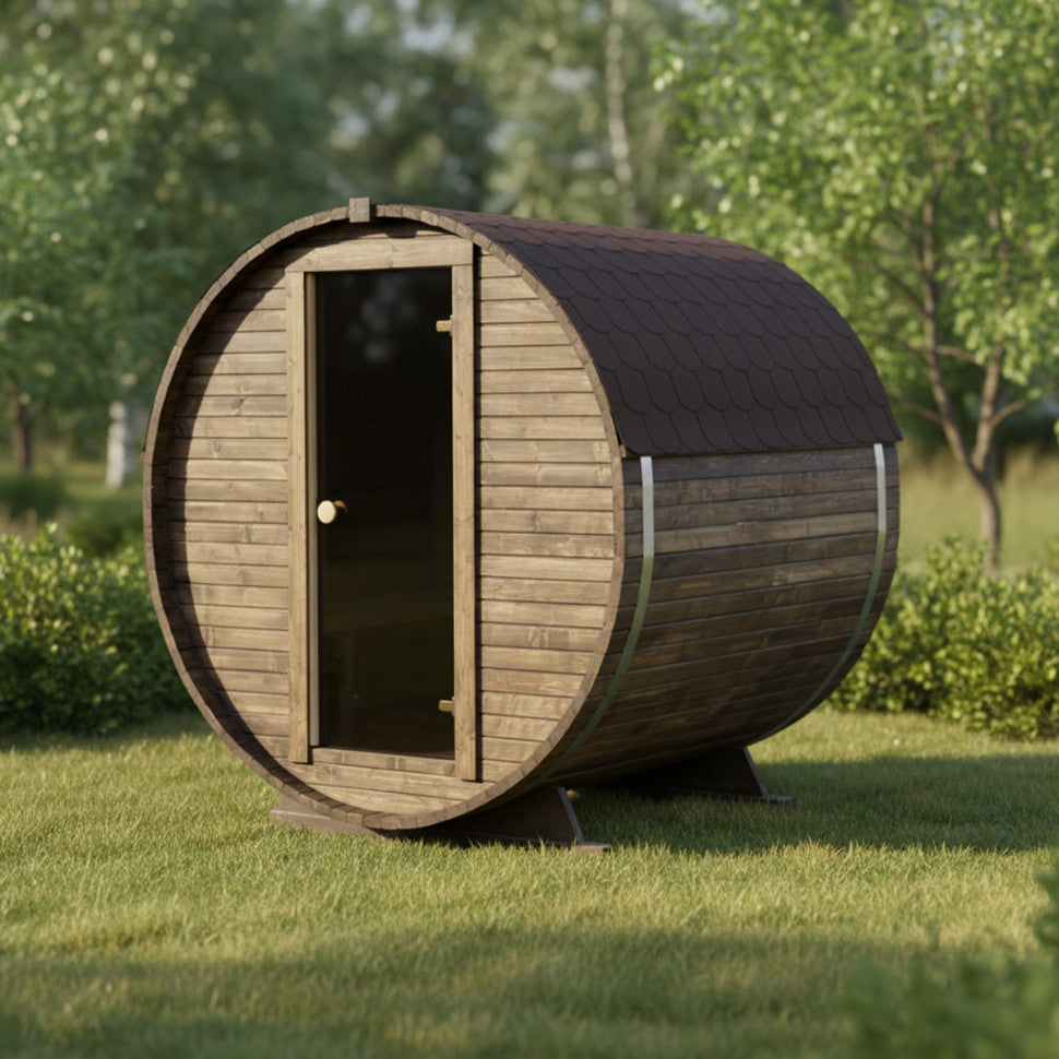 Roudline Barrel Sauna 180 cm Electric Heater 2–4 Person