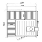 Cubeline Sauna 180 cm Electric Heater 2–4 Person