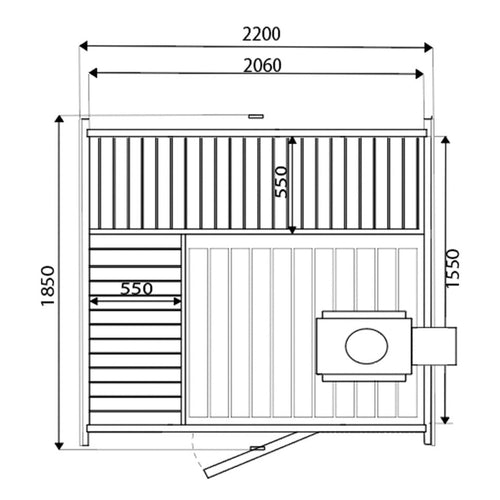 Cubeline Sauna 180 cm Electric Heater 2–4 Person