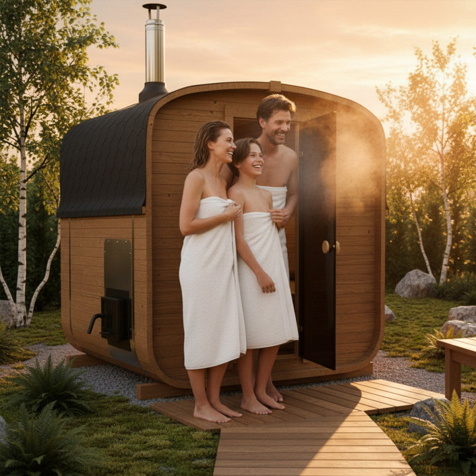 Cubeline Sauna 180 cm Wood-Burning Stove 2–4 Person